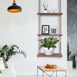 货源实木碳化三层墙壁悬浮置物挂架客厅阳台卧室装饰摆放置物