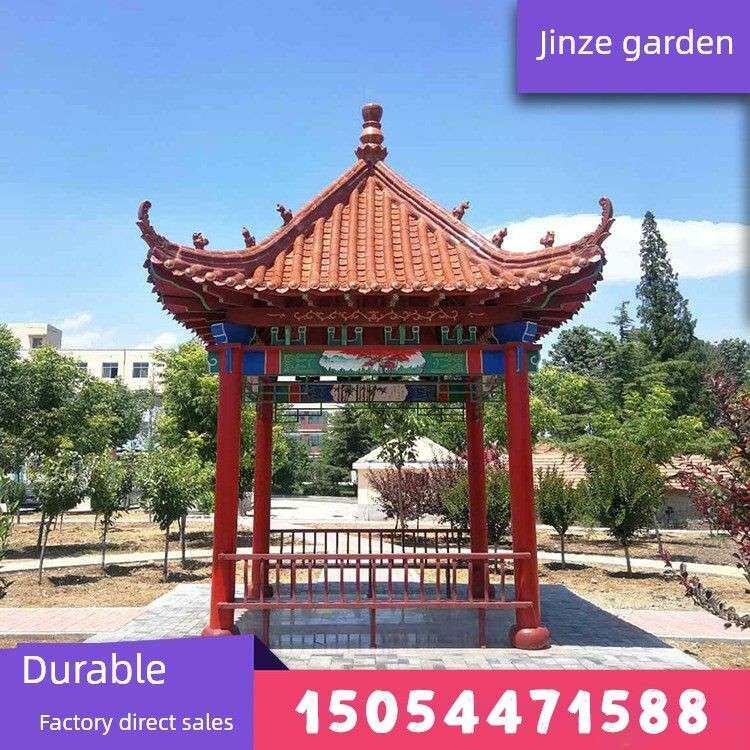 水泥古建筑亭户外景区花园公园亭木质防腐木亭四角六角亭