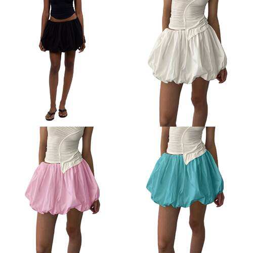 Women ' s Mini Lantern Skirt Casual Loose Fitting Elastic