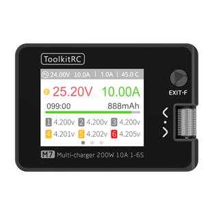 ToolkitRC M7充电器1-6S 200W 10A航模多功能信号测试小巧平衡充