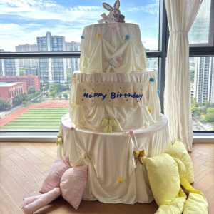 超大巨型蛋糕生日布置装饰场景女孩儿童周岁宴派对拍照道具摆件