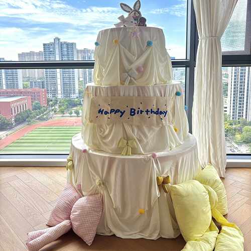 超大巨型蛋糕生日布置装饰场景女孩儿童周岁宴派对拍照道具摆件