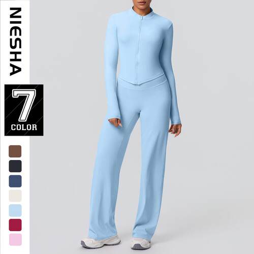 Sports zipper long sleeved jacket, high waist slimming