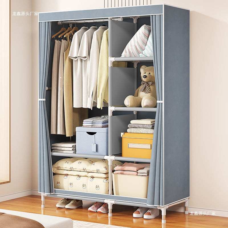 简易衣柜家用卧室布衣柜出租房屋结实耐用经济型衣橱单人简易衣柜