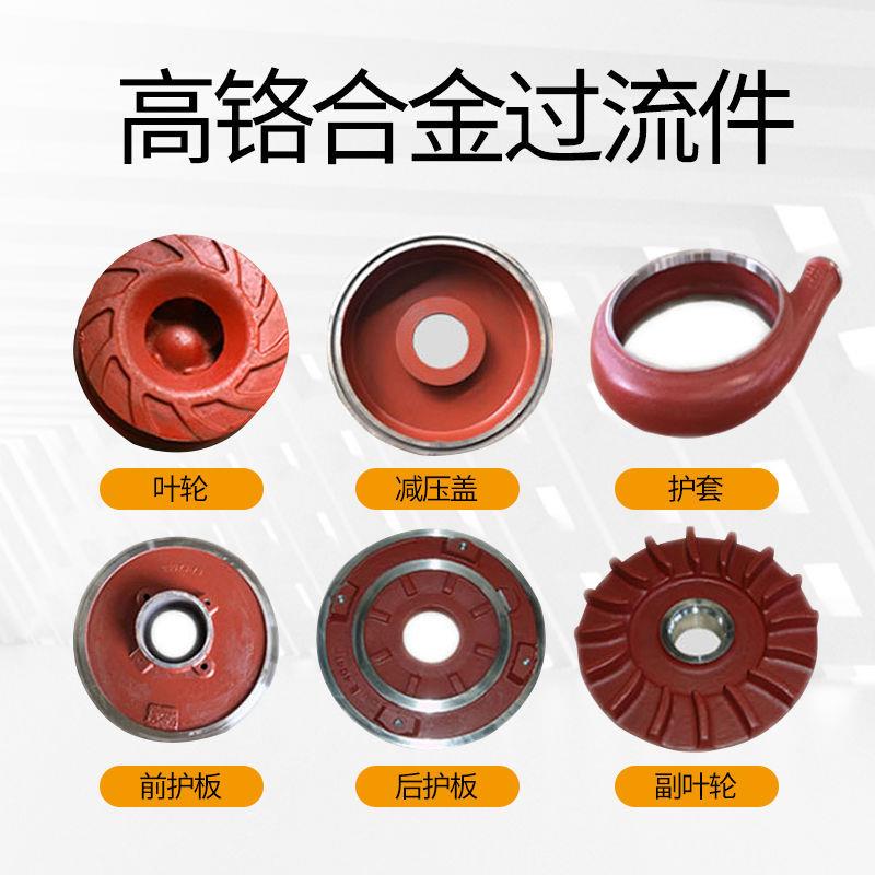 ZJ渣浆泵配件大全4/3吸沙泵叶轮过流件减压盖泵壳护板水泵配件