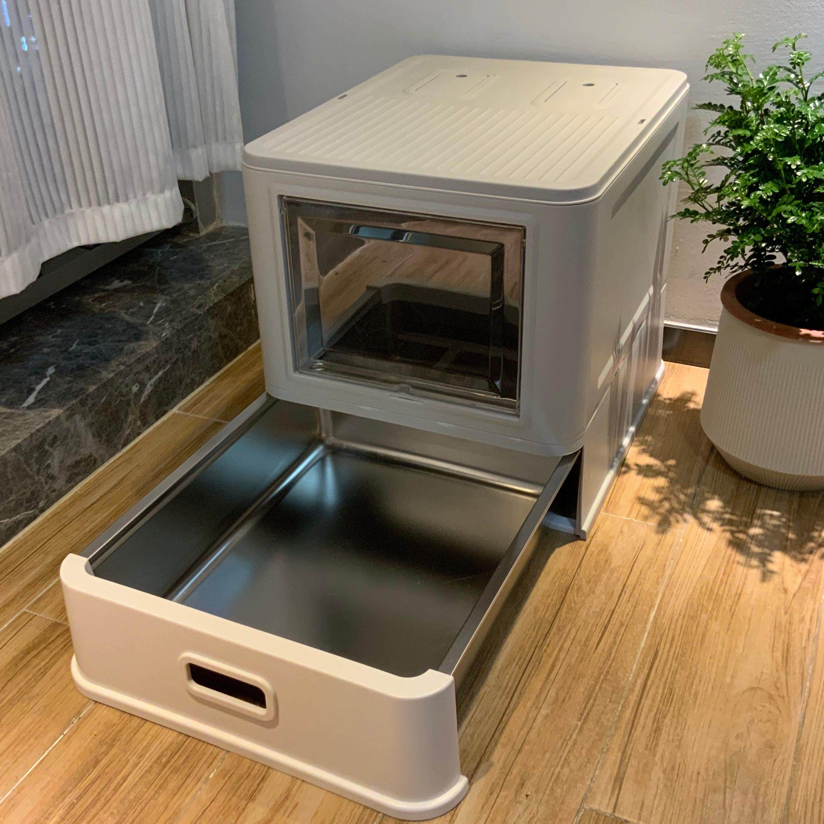 堡讯不锈钢猫砂盆超大号防外溅全封闭防臭隔臭猫厕所可折盖布拉车,生活电器,其他生活家电配件,淘宝优惠券,粉丝福利购,淘宝优惠卷