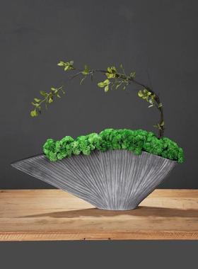 新花中式套复古扬帆起航花瓶装zynK3P3B仿真花肉盆景装饰树脂摆件