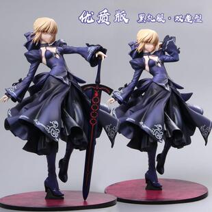命运之夜FATE 黑礼服塞巴手办吾王Saber模型公仔机箱摆件周边