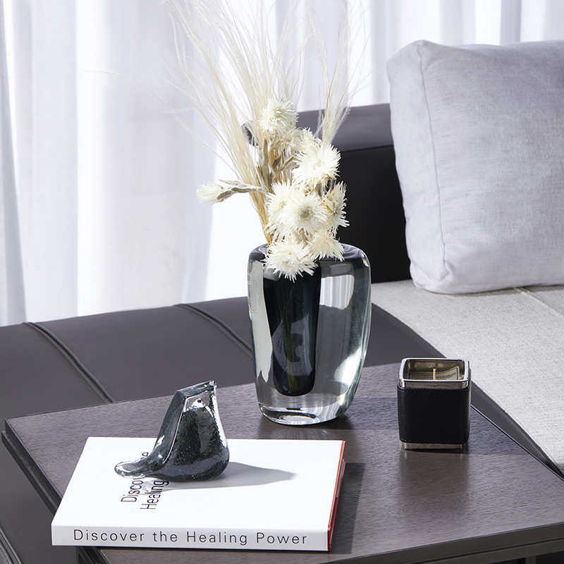 简意烟灰色现代花瓶极旁轻透明式客厅插花餐桌电视柜简约奢玻璃,家居饰品,装饰摆件,淘宝优惠券,粉丝福利购,淘宝优惠卷