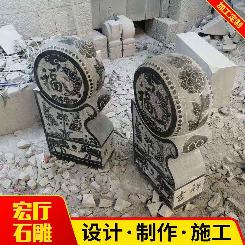 石抱鼓雕刻供应石鼓青石鼓蹬仿古石鼓青石抱鼓雕刻浮雕抱鼓石