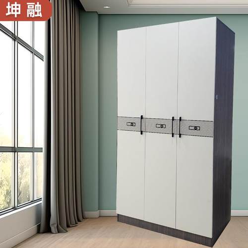 家用小户型卧室对开门衣柜出租房简易储物收纳大衣橱版式组合衣柜