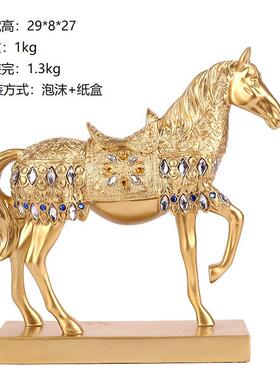 新中式办公桌摆件树脂工艺办公室客厅玄关酒柜家居马摆件装饰品