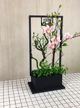 手工丝器网花花管新中式铁艺插花54646336花泥剑花插干花用品山方