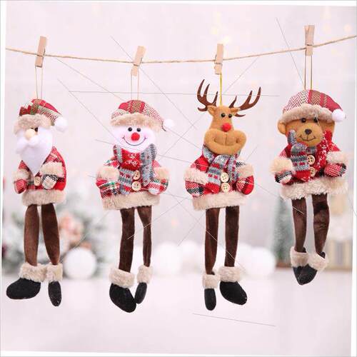 Christmas tree pendant doll gingham leg pendant old man