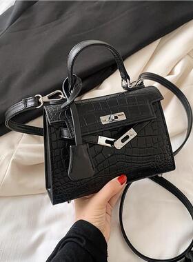 白色手提小包包百2024新款秋冬ZJR9956鳄时尚质感斜女挎小包鱼纹