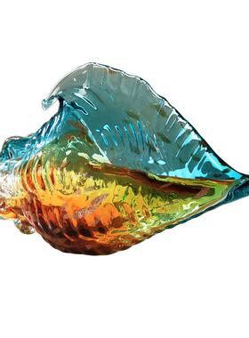 轻奢艺术琉璃多彩海螺摆件客厅公现酒玄关酒柜店办室代简ali-6921