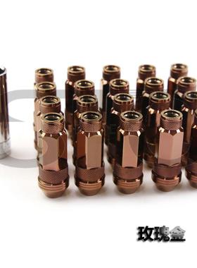 改装轻量螺化7075丝铝合金改装轮毂螺66mm76136母螺帽20个/套