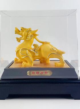 皮丘摆件绒沙金招财貔貅摆件保险公司4S店活动促销商务礼品摆件