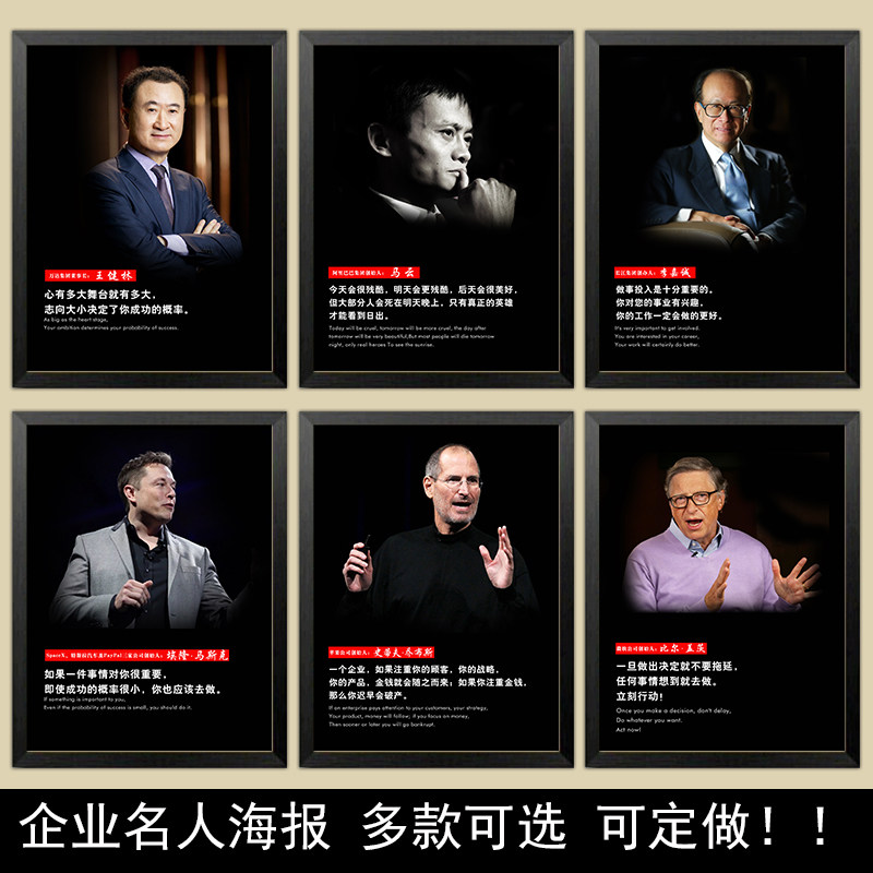 金融科技地产企业名人励志画像标语名言办公室相框装饰画海报挂画