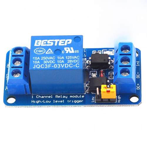 Bestep 1路电磁继电器模块双光耦隔离值支持高低触发3V5V12V24V