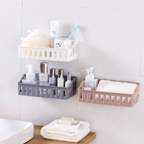 Free Shipping Invisible Hole Bathroom Storage Rack No-Drill