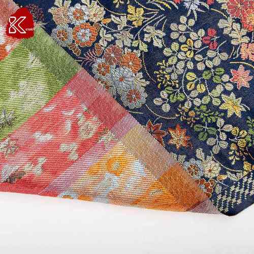 雏菊刺绣LBM布小卒花花织织锦缎和风西阵布口料出织金