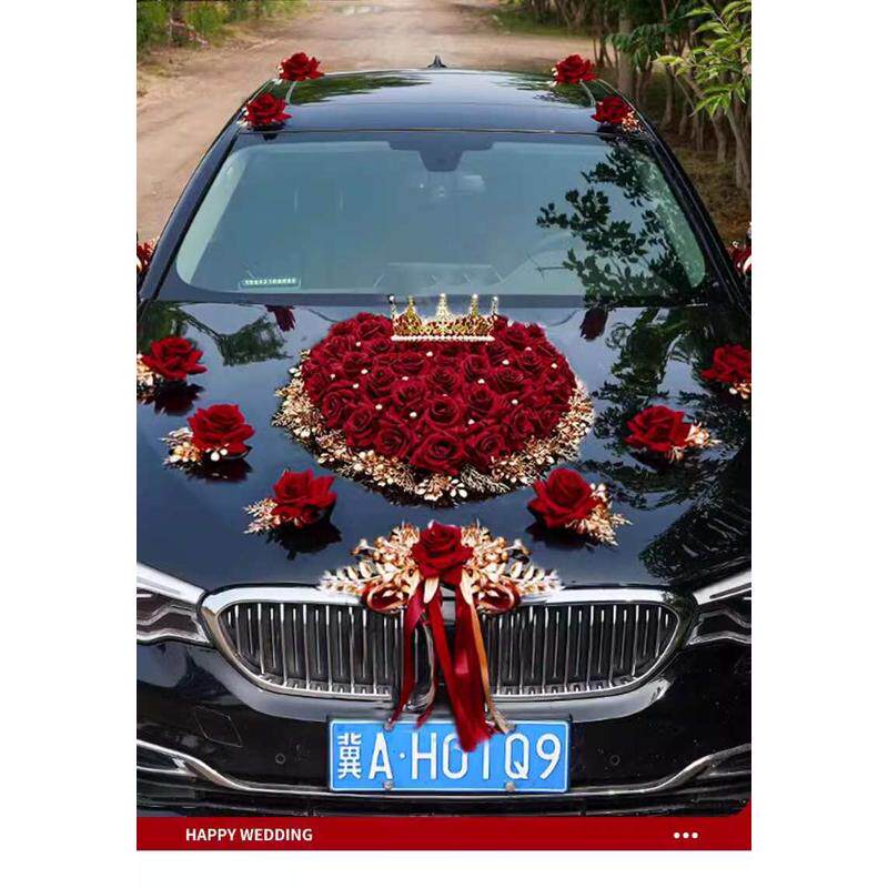 Гирлянда бумажная 结婚礼车装饰车头花结婚车队主车花婚礼头车花装饰迎亲车花全套装