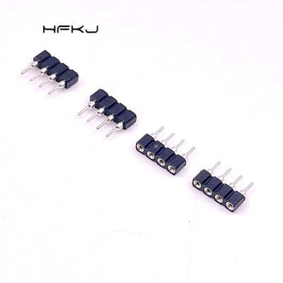 厂家批发2.54mm间距1*4P圆孔排母LED专用连接器RGB灯条连接器4p母