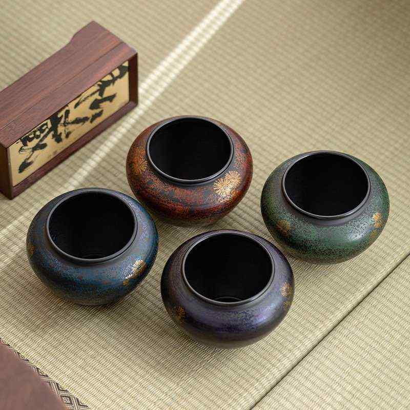 手工铁艺复古大号茶水蓄水茶台建水茶洗干泡台茶具茶渣缸水盂