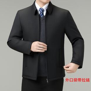 休翻闲棉服中年百搭男装 领轻薄棉爸衣男棉士保暖爸装 J秋冬季 B02