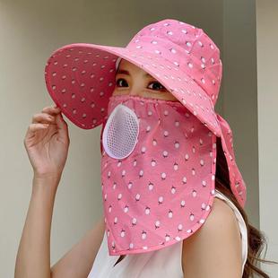 农村下地干活农活帽子女2025新款太阳帽采茶帽防晒遮脸面罩