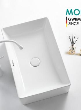 MOER加深陶瓷台上盆家用卫生间洗手盆洗脸盆艺术面盆阳台方形新款