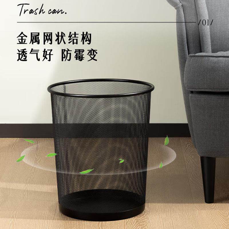 金属镂空家用收纳桶大号大容量圆形垃圾筒铁艺厨房收纳筒垃圾桶