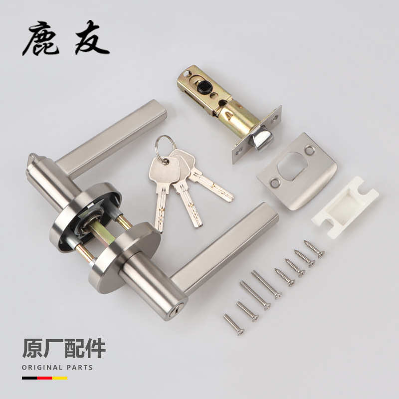 美式锁卧室批发门锁锁球形卫生间三杆不锈钢式执手门把手304