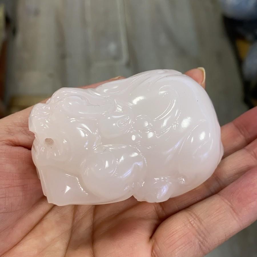 阿富汗米黄玉手把件葫芦貔貅白菜把玩各种款式手把件