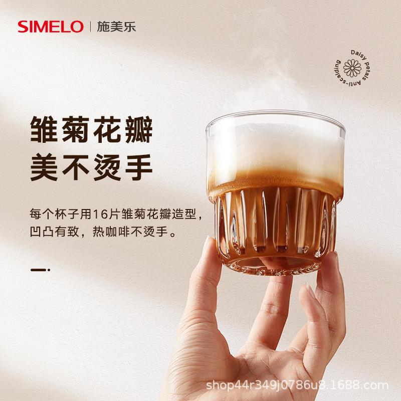 SIMELO北欧旅行芬兰玻璃咖啡杯拿铁杯高档精致透明杯子耐热玻璃杯图片