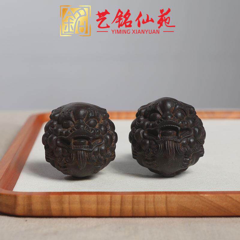 香木貔貅保健球健身手球木雕手把件球文玩木质手玩球手转球