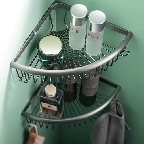 铜简约三物角篮家用打卫生间酒店浴室置架厕AMH全所收纳架子带钩