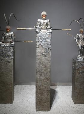 高档办公品室创意新中式战落地摆件孙悟空客厅玄家居装饰摆设斗关