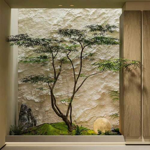 仿真鸡爪槭绿色植物马醉木高端轻奢枫树客厅室内植物摆件落地装饰
