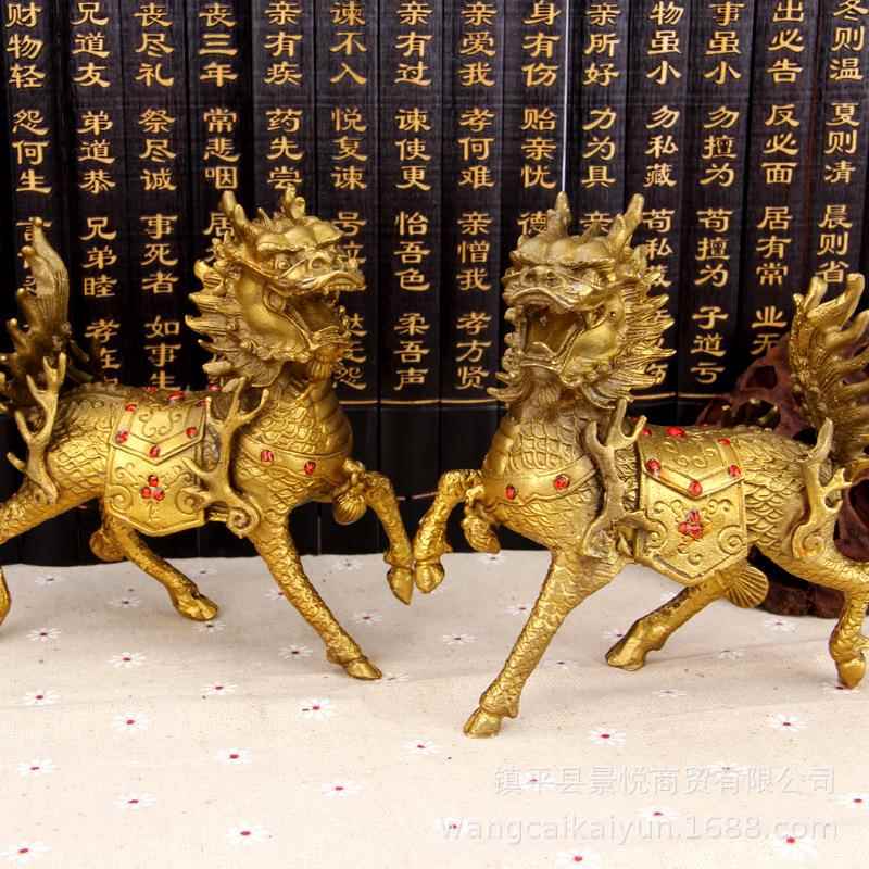 铜麒麟件铜火公麒麟铜麒麟一对工摆艺摆设KWD家居办室装饰品品