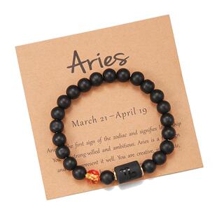 Constellation agate hand string couple elastic bracelet手串