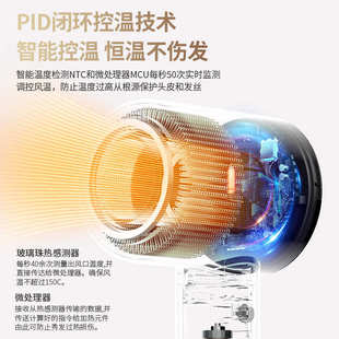 高速电吹风机家用宿舍大风力无叶护发速干大功率理发店专业吹风筒
