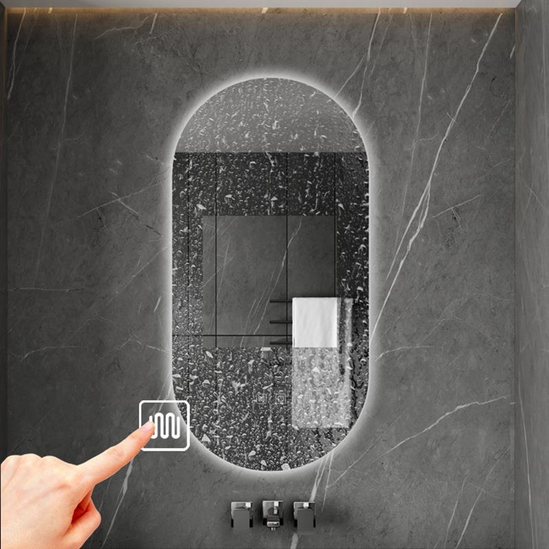 智RQX能壁挂led挂椭圆化妆卫生间浴室镜带形灯防雾梳妆镜台镜子墙