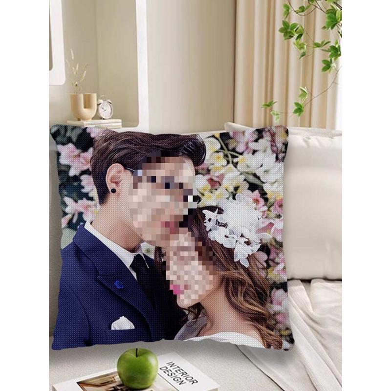 十字绣抱枕可订2024新款diy刺绣枕套靠垫简单线绣照片自己绣新品