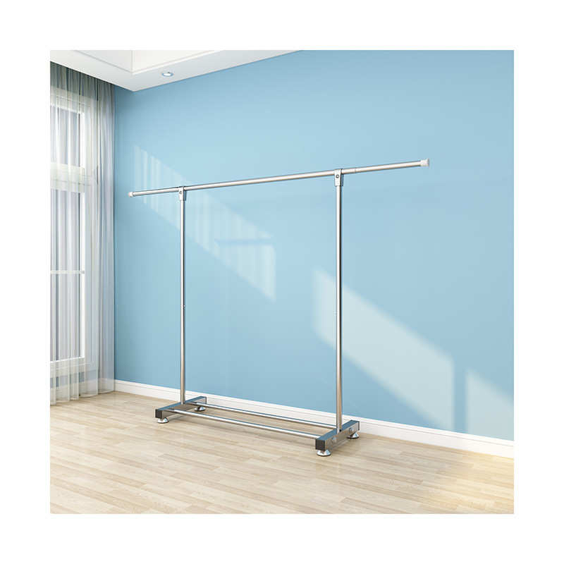 晾衣架落地双杆式不锈钢家用移动折叠衣架室内落地衣架晾挂衣架