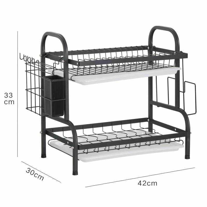 厨房双层置物架自排水碗筷碟架篮家用台面碗碟沥水收纳架沥水盘