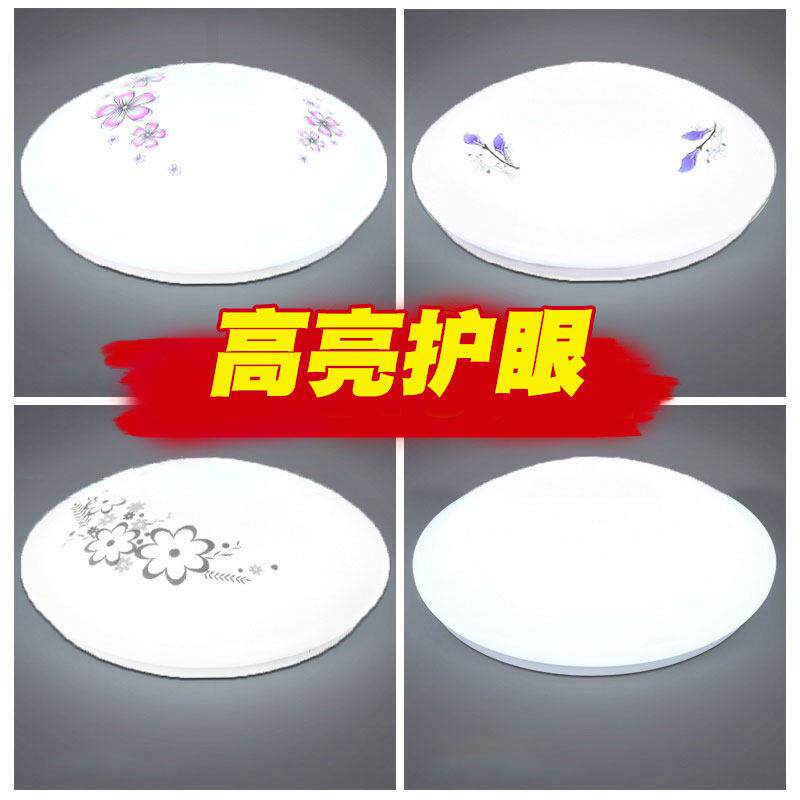 全白LED家用吸顶灯圆形卧室灯现代简约客厅灯阳台厨卫灯饰灯具