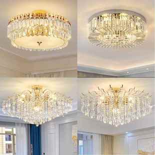 轻奢水晶客厅吸顶灯创意家用led卧室灯具现代简约大气房间灯