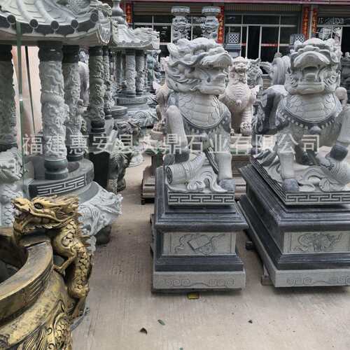 石雕麒麟石狮子瑞兽大型别墅酒店公司庭院门口摆件神兽看门护院